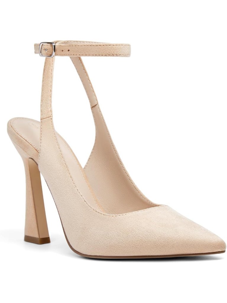 Women's Nude Slingback High Heel Pump Closed Pointed Toe Ankle Strap Dress Shoes